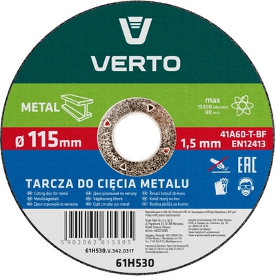 Verto Kotouč řezný 115 x 22 x 1,5 mm 61H530