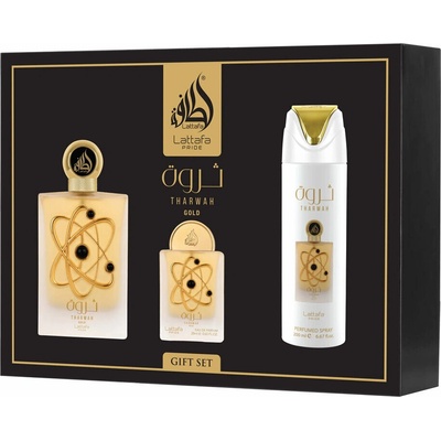 Lattafa Pride Tharwah Gold EDP 100 ml + Lattafa Pride Tharwah Gold EDP 20 ml + deodorant s parfemací 200 ml