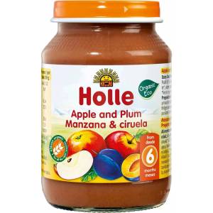 Holle Био плодово пюре Holle - Ябълка и сливи, 190 g (BB210322) - baby