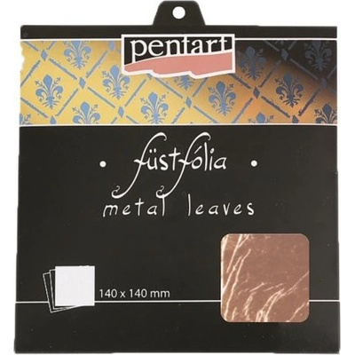 Pentart Metalické plátky PENTART 140 x 140 mm 5 listů MĚDĚNÁ