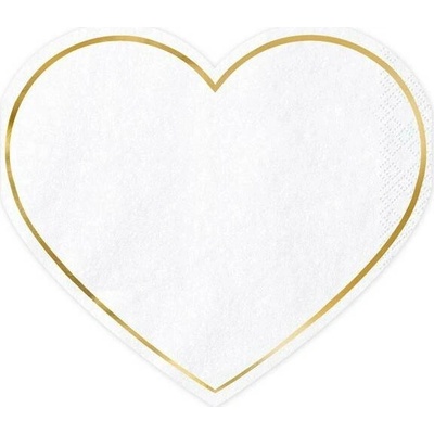 Party Deco SPK12-019ME Papírové ubrousky White Love 14,3x12,5 cm