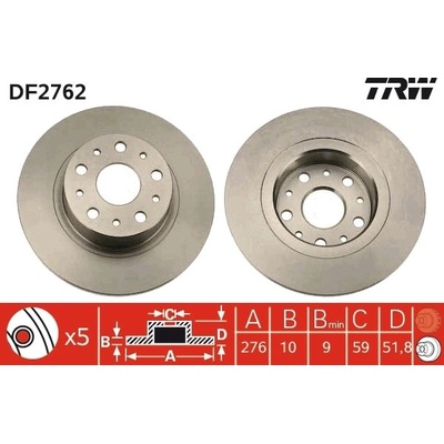 Brzdový kotúč TRW DF2762