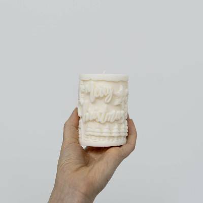 Svetluša Vánoční nápis Šťastné a veselé 6 cm x 8,5 cm