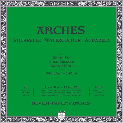 Arches blok lepený 31x31 cm 20 listů 300g/m2 CP