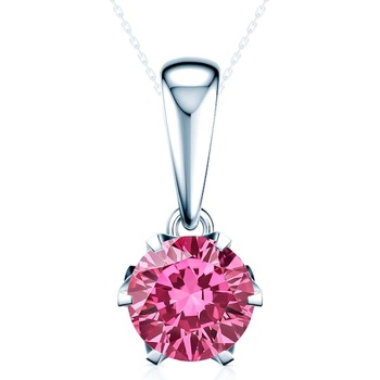 SAVICKI Висулка The Journey: бяло злато, розов лабораторен диамант