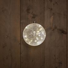 NIPEKO 9432242 Dekorativní vánoční LED baňka 2xAAA 15cm bílá