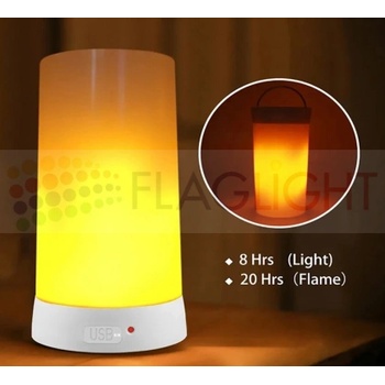 Декоративна led Лампа Горящ Пламък - usb зареждане, 3 режима, Таймер, ir Дистанционно (1126)