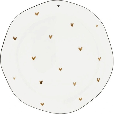 Bastion Collections Talíř DINNER Little Brown Hearts, 27 cm LI-DINNER-020-BC