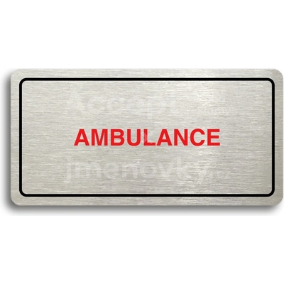 ACCEPT Piktogram AMBULANCE - stříbrná tabulka - barevný tisk