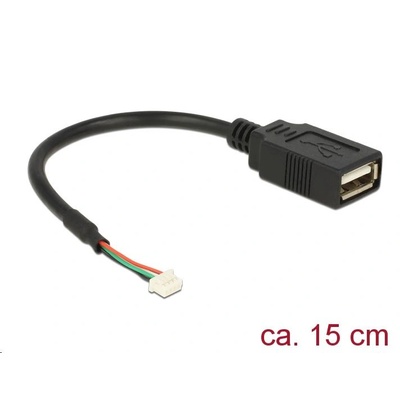 Delock USB 2.0-s csatlakozóval ellátott kábel, 1, 25 mm, 4 tűs > USB 2.0 A-típusú csatlakozó 15cm (84834) (84834) (84834)