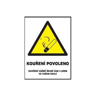 Kouření povoleno-pro restaurace 120x160mm samolepka