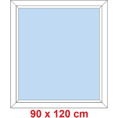 Soft Plastové okno 900 x 1200 mm, FIX neotevíravé, Černá krupička levé