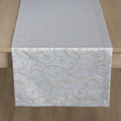 Veba Ubrus CARLO Ornament obálkový lem šedá 40x180 cm