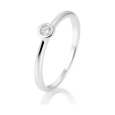 Sofia Diamonds prsteň z bieleho zlata s diamantom BE41 85127-9