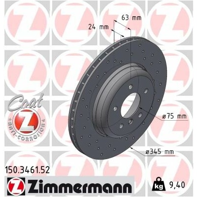Brzdový kotúč ZIMMERMANN 150.3461.52 (150346152)