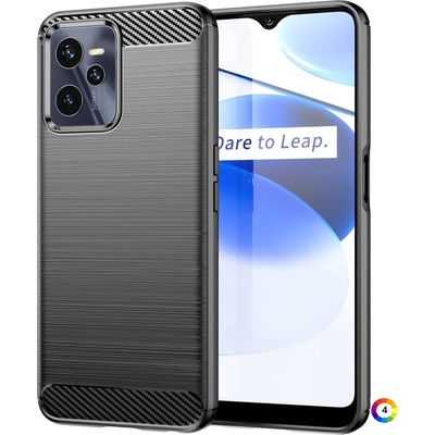 OPPO Realme C35 Удароустойчив Carbon Fiber Калъф и Протектор
