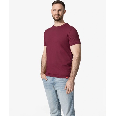DAVOS pánské tričko slim bordó
