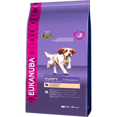 Eukanuba Puppy Small & Medium Breed jehněčí & rýže 2 x 12 kg