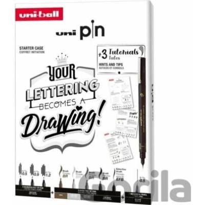 UNI PIN dárkový box - edice Lettering (9ks) - OFFICE LINE