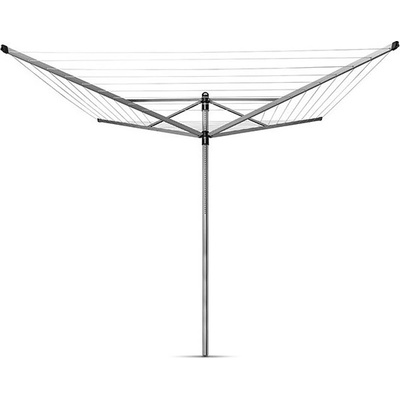 Brabantia Външен простор Brabantia Lift-O-Matic 90300267, 50 м, Регулируема височина, Метален шиш за вкопаване, Торба с щипки, Резистентен на корозия, Инокс (90300267)