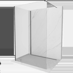 Mexen Kioto стена за душ Walk-in 90 x 75 cm, прозрачна, четка в сиво - 800-090-212-66-00-075 (800-090-212-66-00-075)