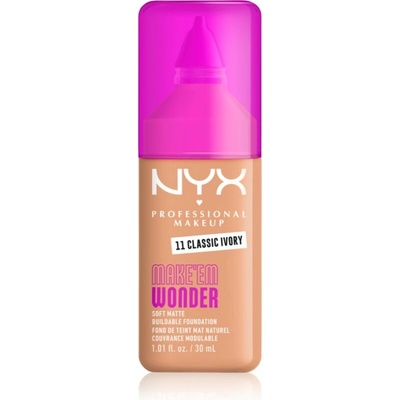 NYX Professional Makeup Make ‘Em Wonder ľahký zmatňujúci make-up 11 Classic Ivory 30 ml