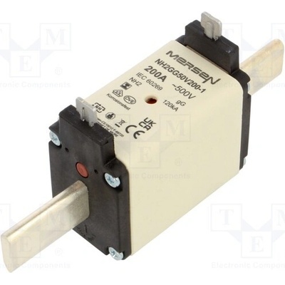 MERSEN NH2GG50V200-1 Pojistka: tavná; 200A; 500VAC; gG; keramická,průmyslová; NH2