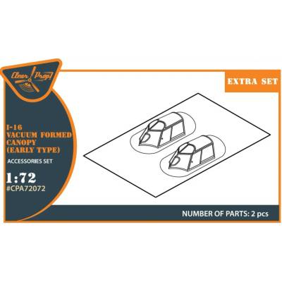 I-16 vacuum formed canopy early version for CP kit Accessories Clear Prop 1:72