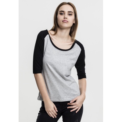 Urban Classics Дамска блуза Urban Classics gry/blk с 3/4 ръкавиUB-TB733-00119 - Сив, размер XS
