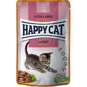 Happy Cat Kitten & Junior Land Ente мокра храна с патешко месо 6 x 85 г