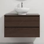 Bath Deluxe Шкаф за баня с мивка TRONDHEIM/DRAMMEN 90x57x46 см, орех/бял (SETBT0153B)