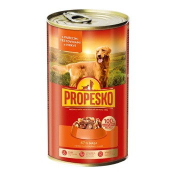 Partner in Pet Food Консерва за куче propesko 67% хапки месо, пиле, паста и моркови - 1, 240кг