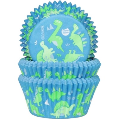 House of Marie Modré košíčky dinosaurus na cupcakes 50 ks 50x33 mm