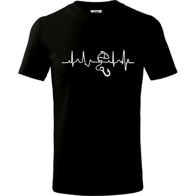 Ekg rybárčenie tričko detské čierna