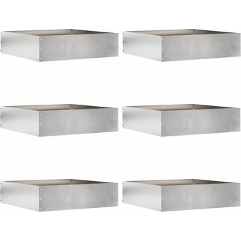 vidaXL Ограда за трева 6 pcs Сребрист 50 x 50 x 13 см (874725)