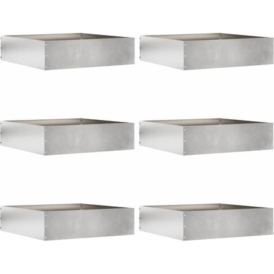 vidaXL Ограда за трева 6 pcs Сребрист 50 x 50 x 13 см (874725)
