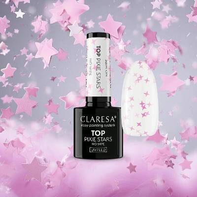 Claresa Top No Wipe Pixie Stars vrchný gél lak 5 g