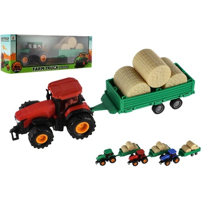 TEDDIES Traktor s vlečkou na setrvačník 30 cm 1ks mix