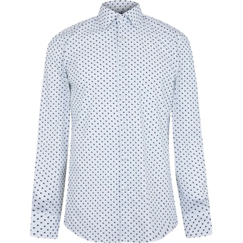 HUGO BOSS Men's HBB Plain Long-Sleeve Shirt - White 100