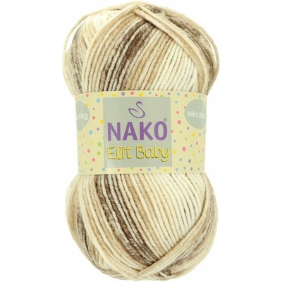 Nako Elit Baby Mini Batik 32426 hnedo biela