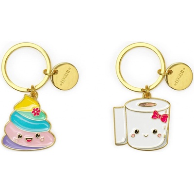 Přívěsek na klíče Legami Set Of 2 Enamel Key Rings What A Key Ring! Poo