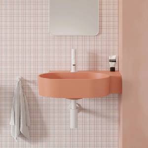 Omnires Lavoar suspendat Omnires Ovo M+ finisaj coral mat 55.5 cm dreapta (OVO555UWPCO)