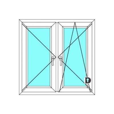 Ekosun Plastové okno Ekosun 6 Dvoudílné se středovým sloupkem 170x120 Bílá - Bílá