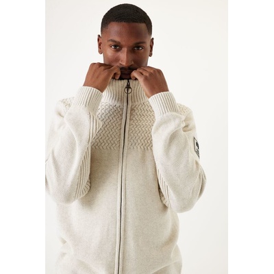 Pánský svetr cardigan I31250 bílá