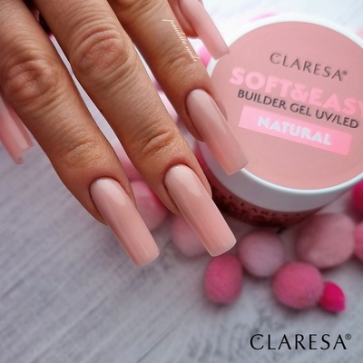 Claresa Nude UV/LED gél na nechty Soft & Easy Builder gel Natural 90 g