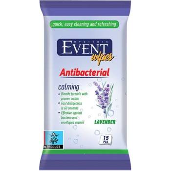 Image 1 of Event Антибактериални мокри кърпи Event - С лавандула, 15 броя (2EV02ANT103LAV015A)