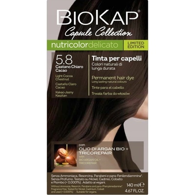 Biokap Nutricolor Delicato barva na vlasy 5.8 kakao světle kaštanová 140 ml