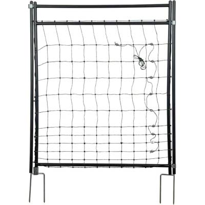 Vchodová branka k síti pro elektrický ohradník, výška 110 cm, šířka 86 cm, dvojitý hrot