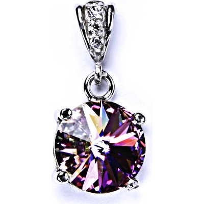 Čištín stříbrný přívěšek s krystalem Swarovski Rivoli barva Vitrail lightP 1188/2