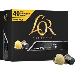  40 бр. кафе капсули L' OR Espresso Onyx съвместими с кафемашини NESPRESSO